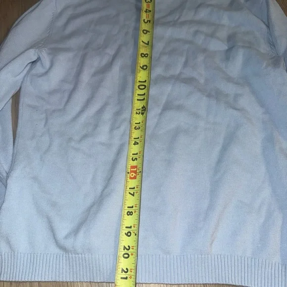 Y2K preppy soft girl Sky Blue V-Neck Sweater with Pink & White Argyle - Picture 7 of 7